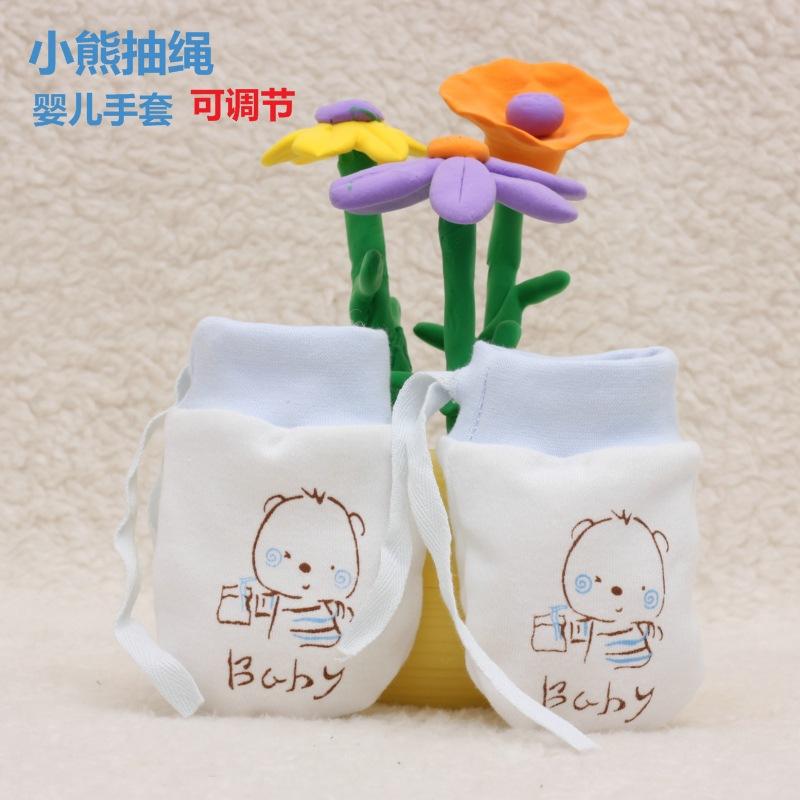 New Baby Gloves Cute Cartoon Infant Pure Cotton Scratch Newborn MittsBoy Fabric Care 7