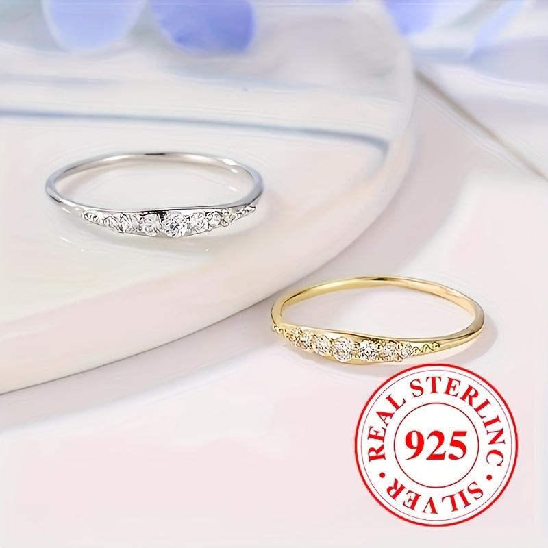 Product Introduction of Permanent Ring 925 Sterling Silver Diamond Shining Simple Design Silver/ Gold/ Rose Gold Choose Your Favorite Color High Quality Jewelry 7