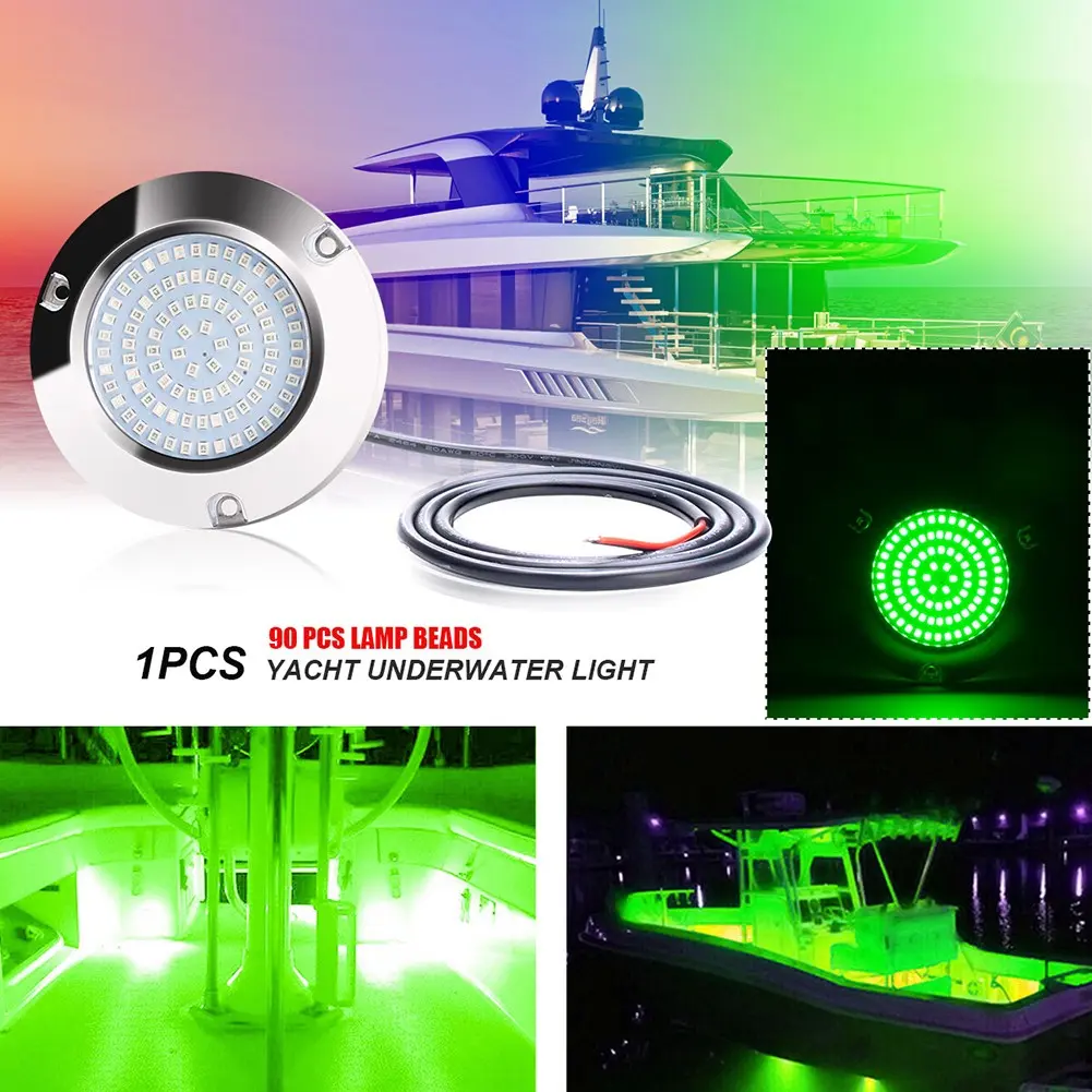 <Sufficient inventory>1x LED Underwater Marine Light 316 Stainless Steel  for Stern Deck Night Fishing