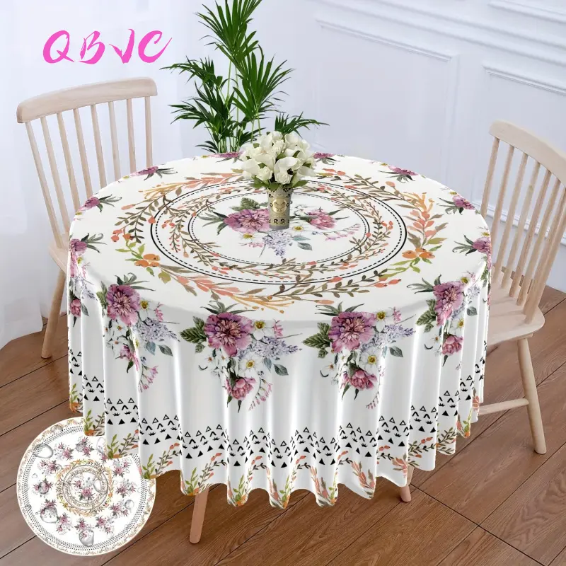 Khăn trải bàn in hoa, vật liệu gia dụng, không thấm nước và chống thấm dầu, thích hợp cho bàn cà phê, vải chống bụi