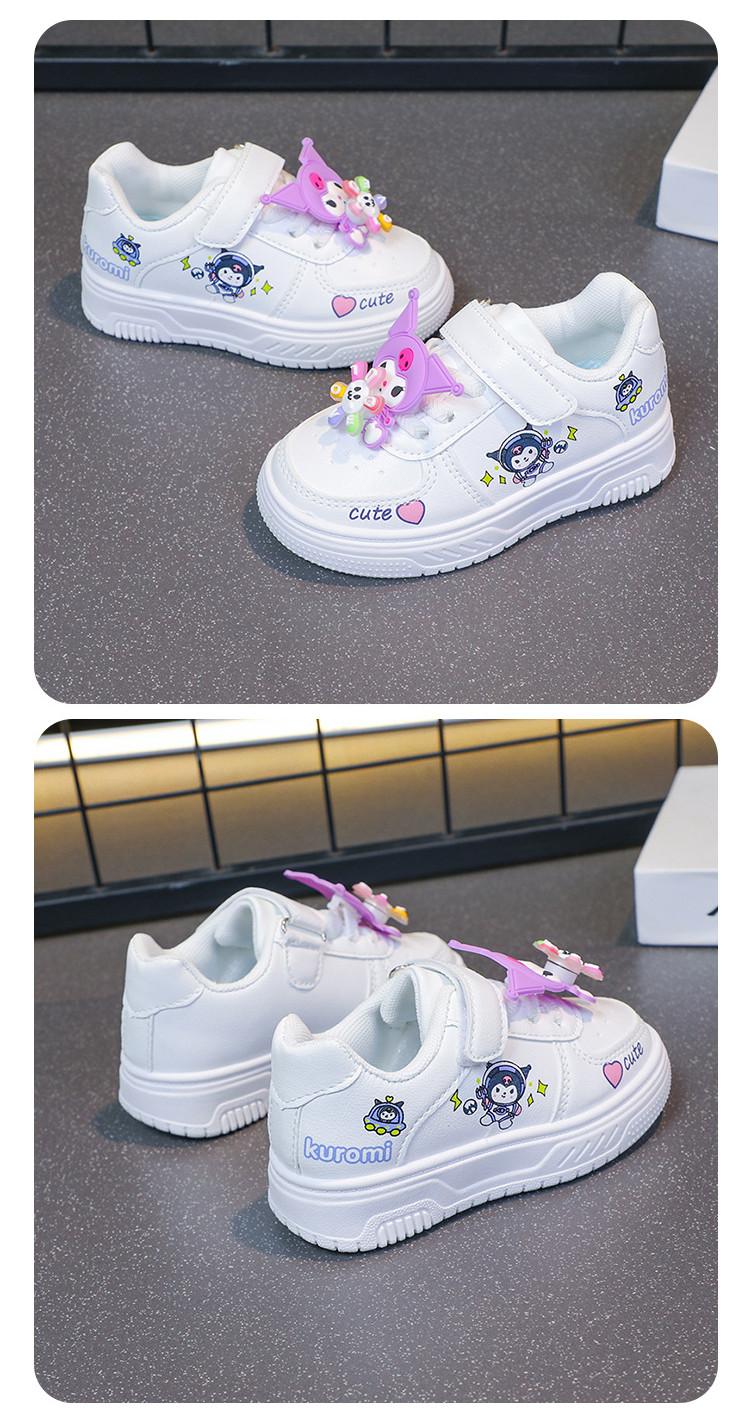 Product Introduction of 2025 Children Casual Shoes for Girls Spring New Fashion Korean Style Soft Bottom Anti-slippery Versatile Trendy Kuromi Baby Walking Sneakers 12