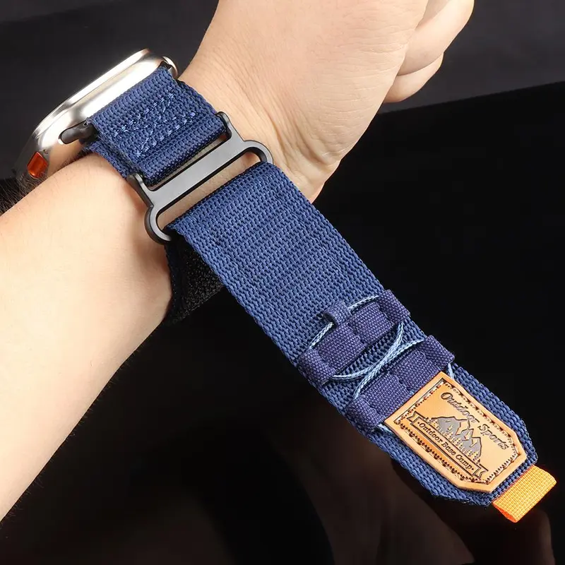 Wide Nylon Sports Watch Band, Breathable Watch Band for iWatch Series 49mm 9 8 7 45mm SE 6 5 4 3 42mm 44mm, Wearable Accessories 7