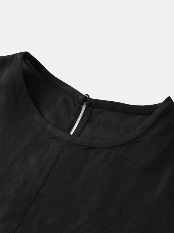 solid batwing sleeve casual top