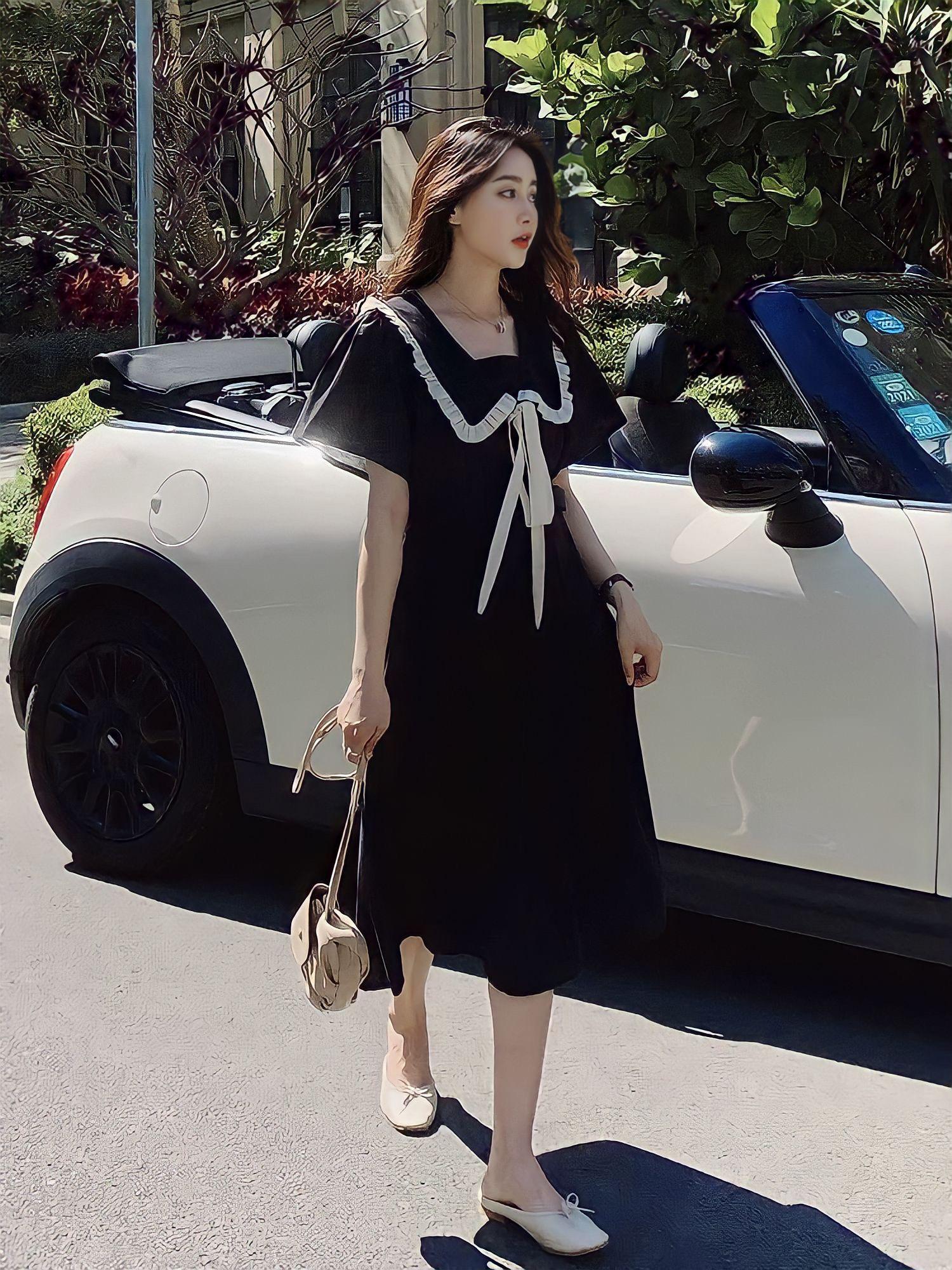 Váy Thời Trang Bigsize Đính Hạt Cườm Siêu Xinh Cho Các Nàng Nữ Dress Đầm Đen Voan Women - A.1083