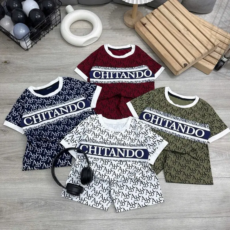 Bộ quần áo thun trẻ em 10-38kg cổ tròn (ABC Hè) bé trai size Đại chất cottong tàu ,thoáng mát,co dãn 4 chiều ,mềm mịn dai ,Qc cao cấp Cho Bé
