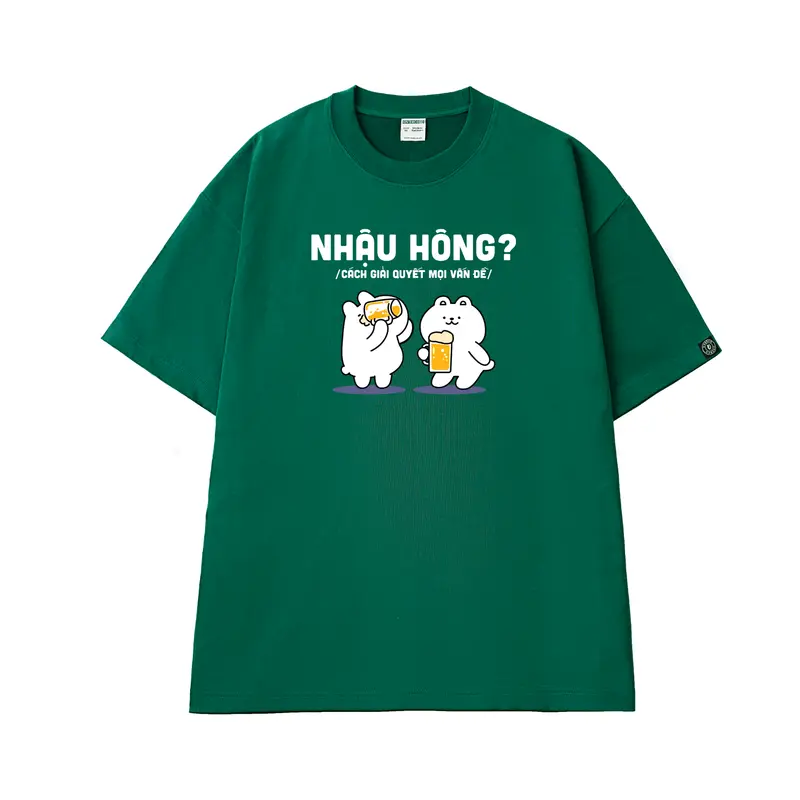 Áo Thun in " Nhậu Hông " Overco có Bigsize vải Cotton thoáng mát - O1A40 5