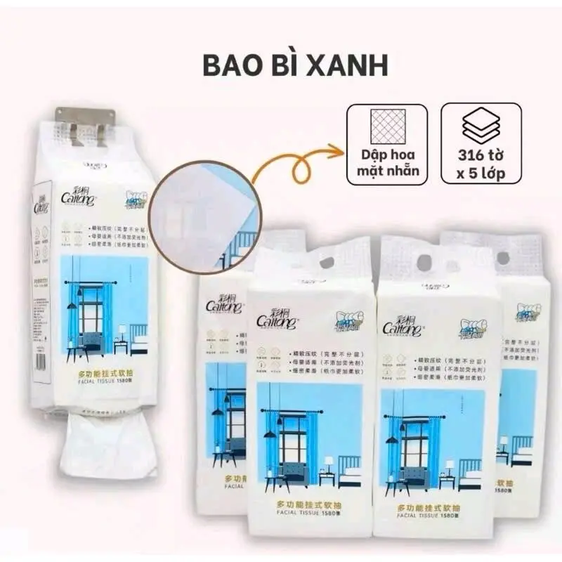 8 Bịch giấy rút Caitong, 1 bịch 1580 tờ, giấy ăn cao cấp đã có mặt 25 năm trên thị trường 4