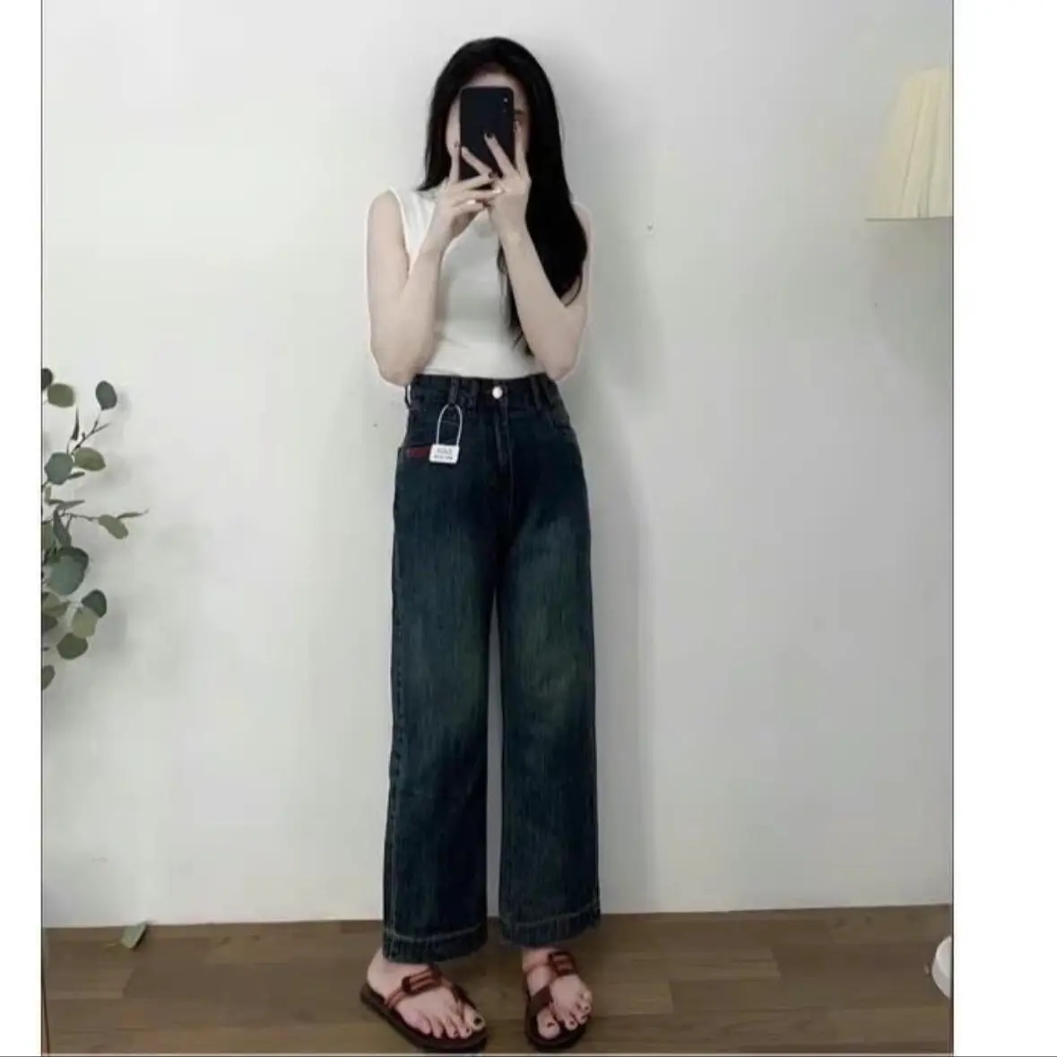 ￼[Loai Đẹp M005 ] Quần Bò Jeans Nữ Ống Đứng, Quần Bò Denim Ống Rộng Suông Cạp Cao Hách Dáng  Lưng Cao Women 005 | BigBuy360 - bigbuy360.vn