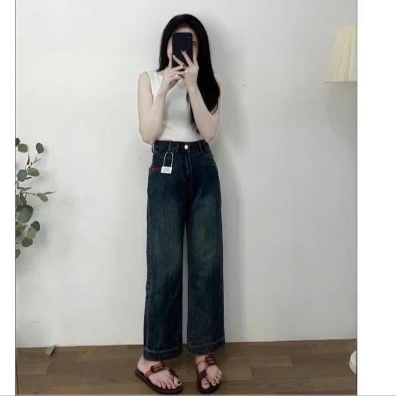 ￼[Loai Đẹp M005 ] Quần Bò Jeans Nữ Ống Đứng, Quần Bò Denim Ống Rộng Suông Cạp Cao Hách Dáng  Lưng Cao Women 005 | BigBuy360 - bigbuy360.vn