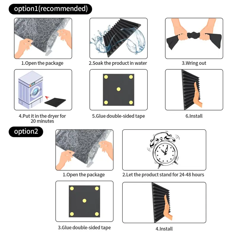 Acoustic Foam Panel, 12pcs/set Soundproofing Acoustic Foam Panel, Sound Absorbing High Elasticity High Density Foam Panel for Studio, Recording Room 3