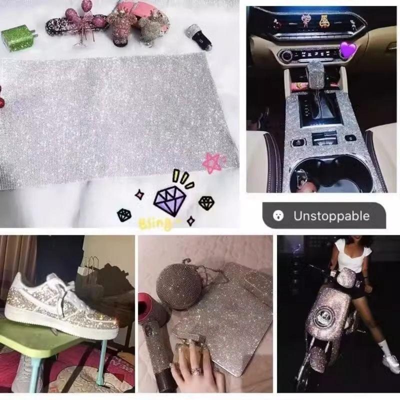 Car Rhinestone Stickers, Crystal Sparkling Diamond Stickers, DIY Diamond Back Adhesive, Cross-border Self-adhesive, Hot Selling Rhinestone Accessories 6