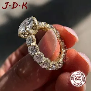 JDK Cincin Zircon Perak 925 Wanita Perhiasan Emas Penjualan Panas