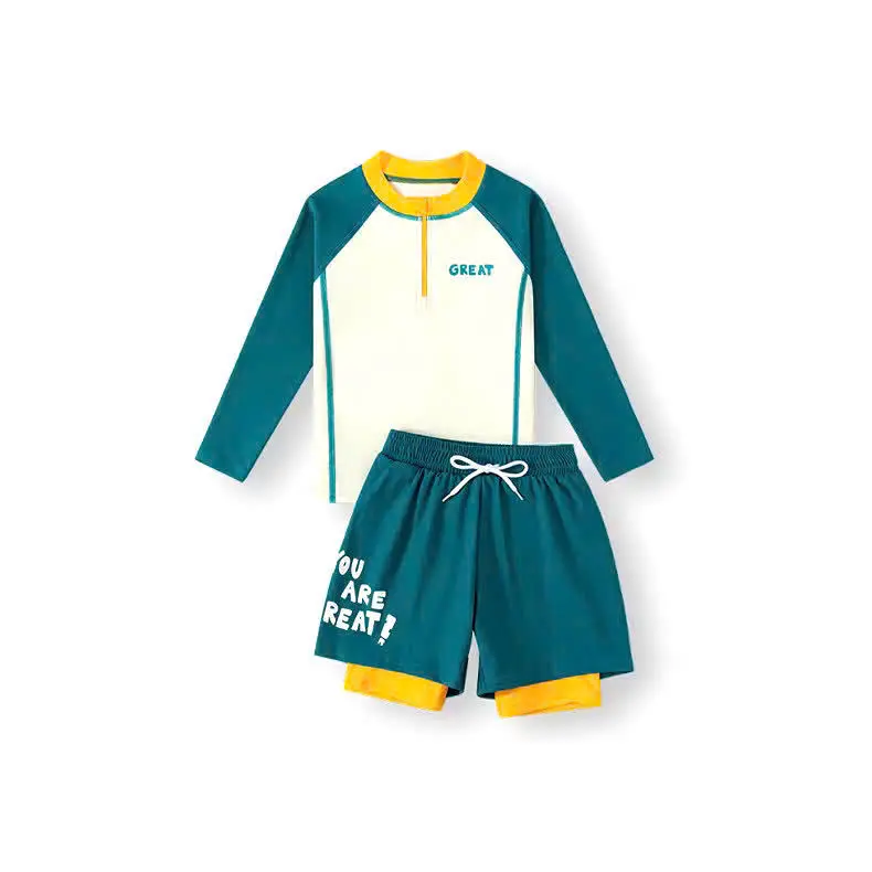 YumiKids BK19 Đồ Bơi 2 Mảnh Thể Thao Cho Bé Trai 12-55kg Chất Liệu Thun Bơi Co Giãn 4 Chiều Bảo Vệ UV An Toàn Cho Bé 2