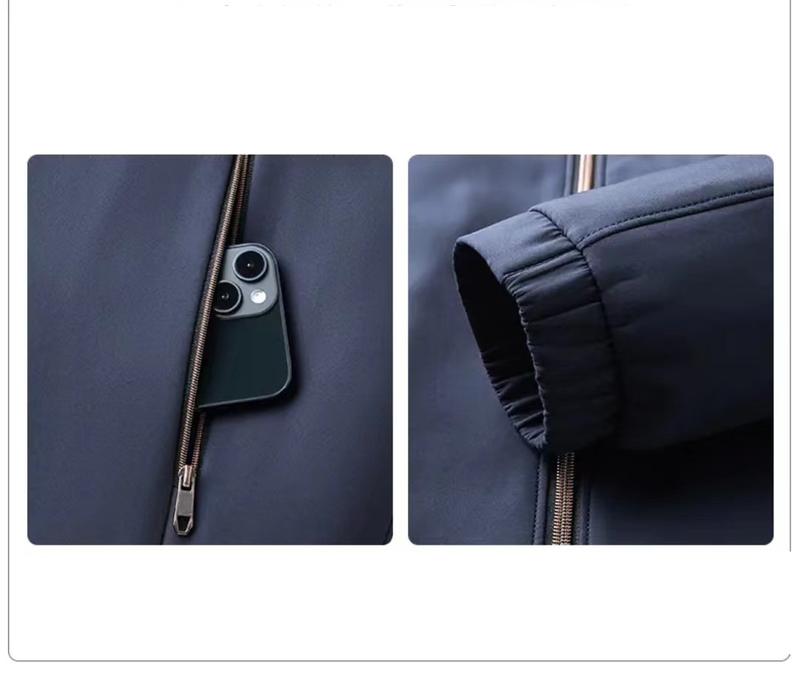 Áo khoác nam lót lông ấm áp tặng bố cổ tàu bo chun có khóa túi chống rơi đồ Ak25 Menswear Jacket Kaki áo  khoác đứng aokhoac 6