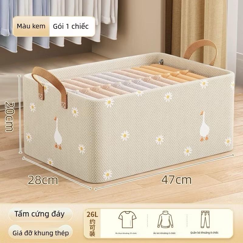 ￼Hộp Đựng Quần Áo Khung Thép Họa Tiết đa dạng, Đựng Chăn Màn, Đồ Lót... Tiện Lợi, Chắc Chắn, Có Thể Gấp Gọn Beejoo Officical 4