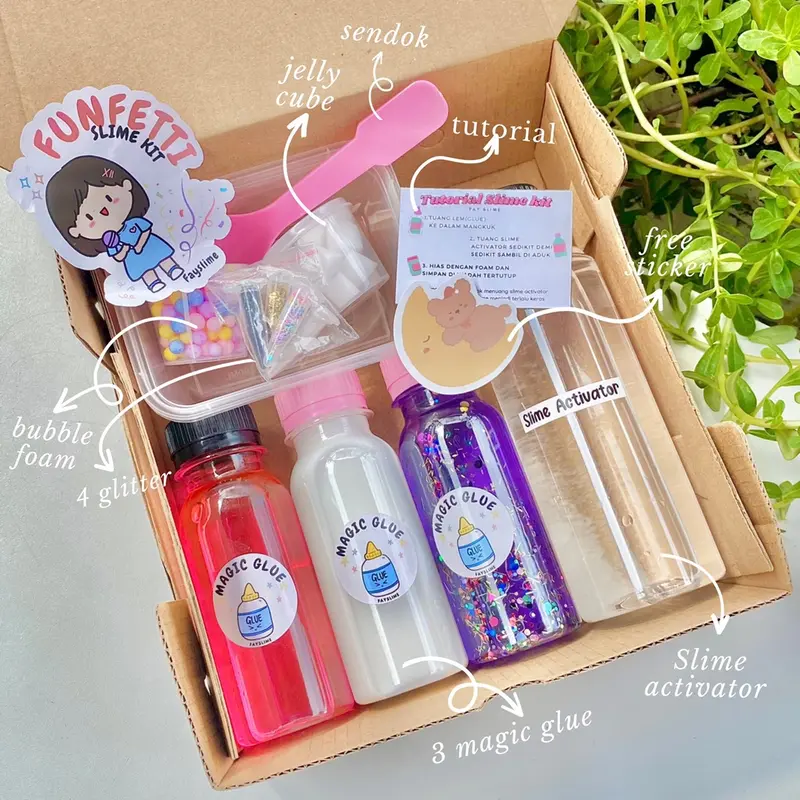 Slime kit funfetti murah | Slime instant variasi joy box 1