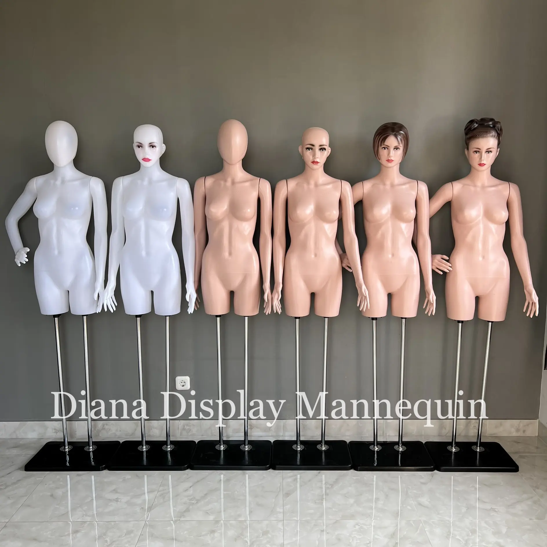 MANEKIN BODYFIT WANITA SATU SET LENGKAP DENGAN TIANG BESI PENYANGGA