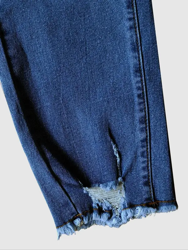 Women's Plain Raw Hem Skinny Jeans, Casual Comfy Denim Jeans for Daily Wear, Ladies Bottoms for All Seasons 6