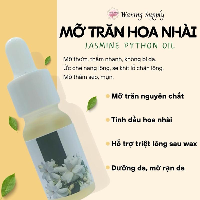 10ml mỡ trăn hoa nhài Waxing Supply waxing nữ women Cạo Râu Tea sisap waxlonggiatot kem tẩy kẹo mạch nha wax lông tay long sap kem tẩy Trà
