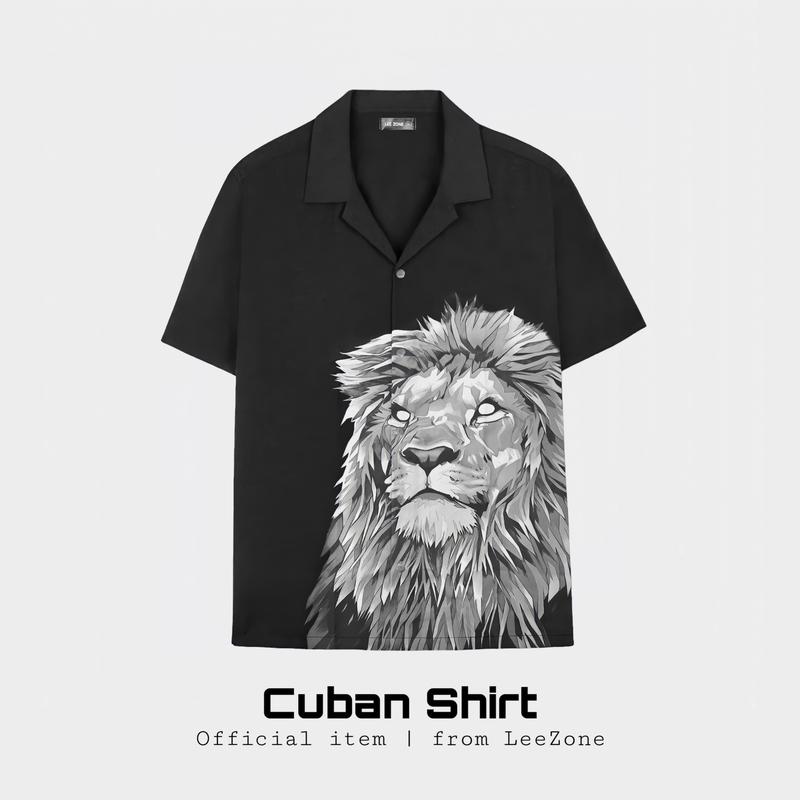 Sơ mi Sư Tử Limited | Áo sơ mi Cuban LeeZone form rộng mặc hằng ngày Fullbox