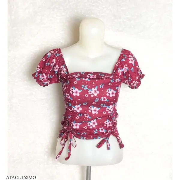 Atasan Double serut pendek Baju Top Wanita Motif 3