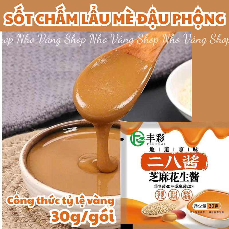 Sốt mè đậu phộng lạc 30g 60g 100g làm sốt chấm ăn lẩu trộn mì