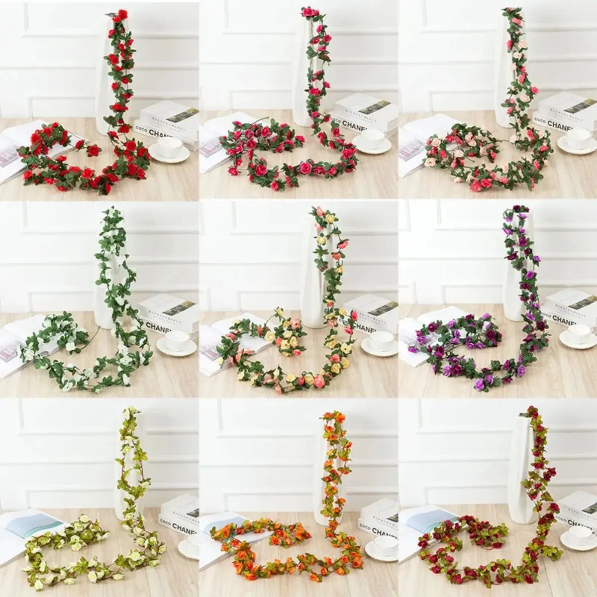 Hoa Giả, Hoa Mẫu Đơn, Dây Leo Hoa, Dài 2,5M, Thích Hợp Cho Đám Cưới, Nhà Cửa, Phòng, Đồ Trang Trí Giáng Sinh, Vòm Vườn, Dây Leo Hoa Giả Tự Làm