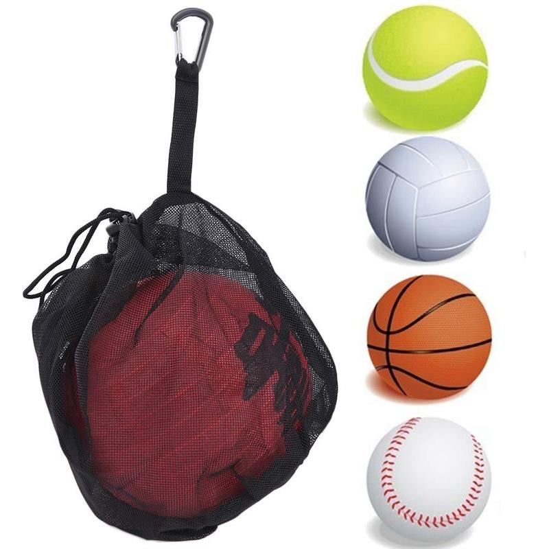 Portable Clip on Ball Mesh Bag Drawstring Oxford Cloth Basketball ...