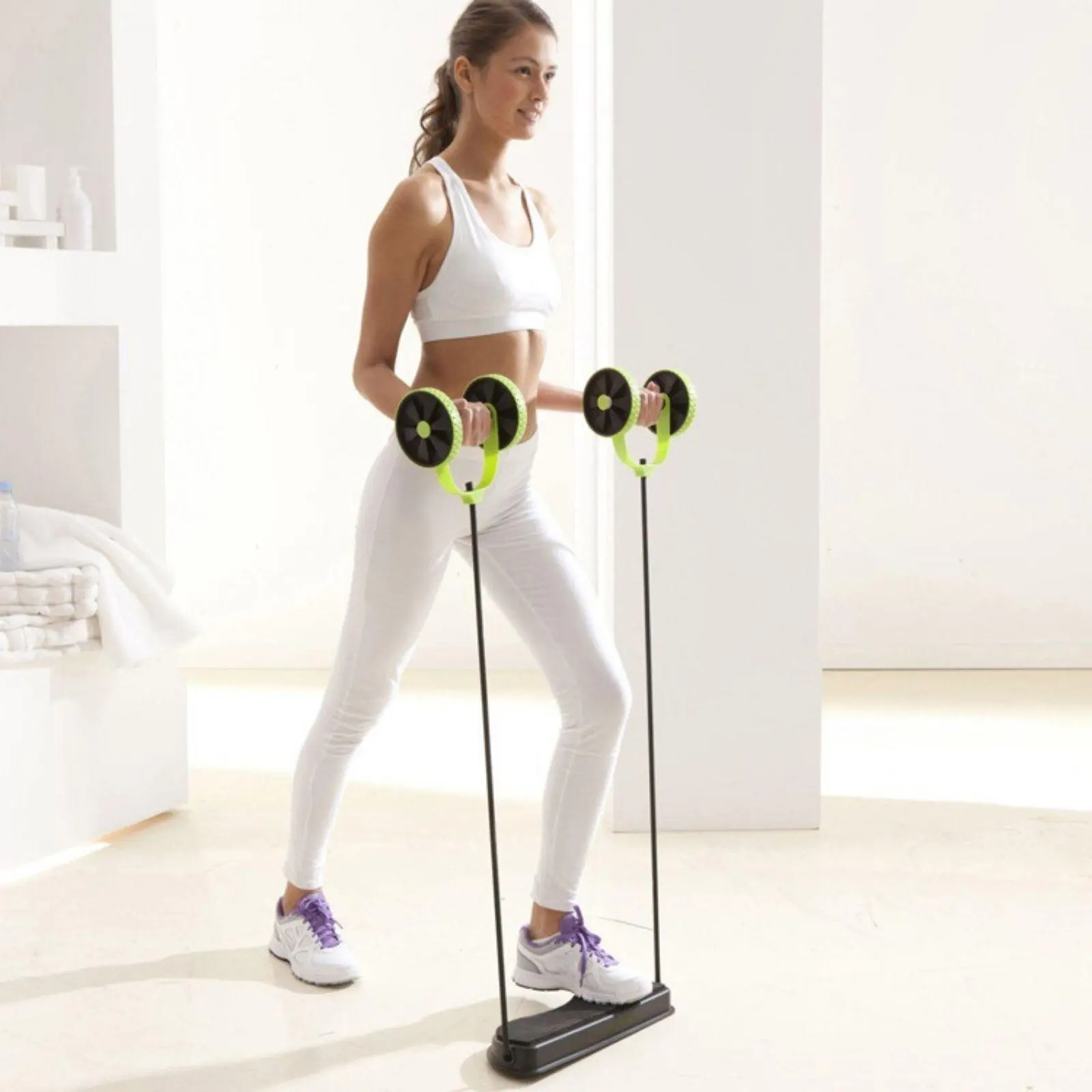 Multifunctional Abdominal Exercise Wheel, 1 Set Abdominal Trainer With Resistance Band, Abdominal Muscle Training Equipment For Home Gym