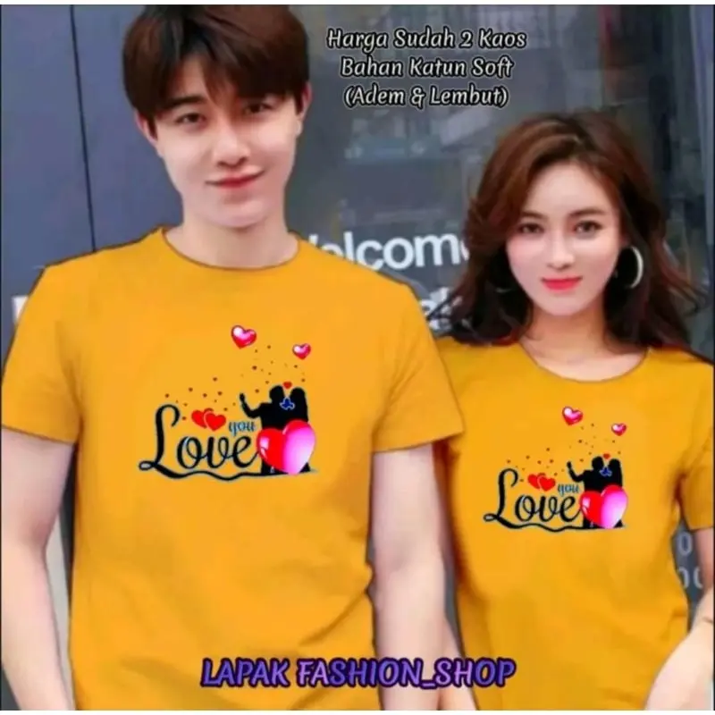 (2 KAOS) BAJU COUPLEAN LOVENTINE LENGAN PENDEK UK.M-XXL EDISI VALENTINE DAY / KAOS KEMBARAN / KAOS PASANGAN / T-SHIRT / KAOS KEKASIH / KATUN SOFT
