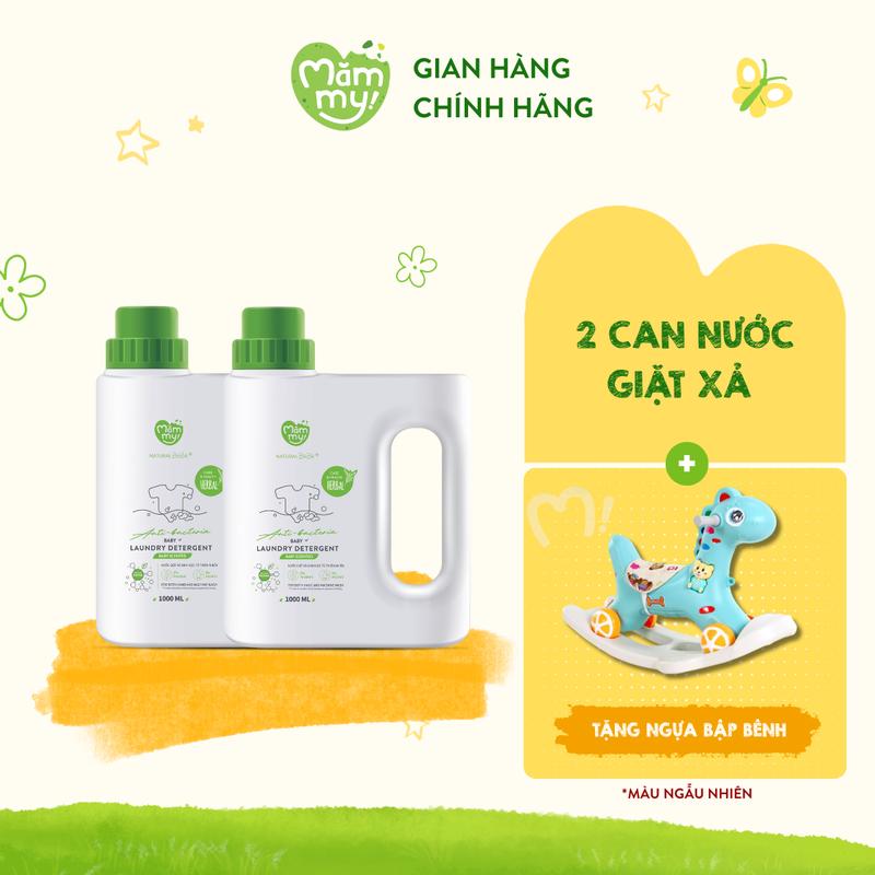 [Tặng NGỰA BẬP BÊNH] Combo 2 Can Nước giặt xả sinh học cho trẻ sơ sinh Mămmy an toàn và không gây kích ứng da cho mẹ và bé giúp loại bỏ vết bẩn, vi khuẩn, nấm, mùi hôi Cho Bé