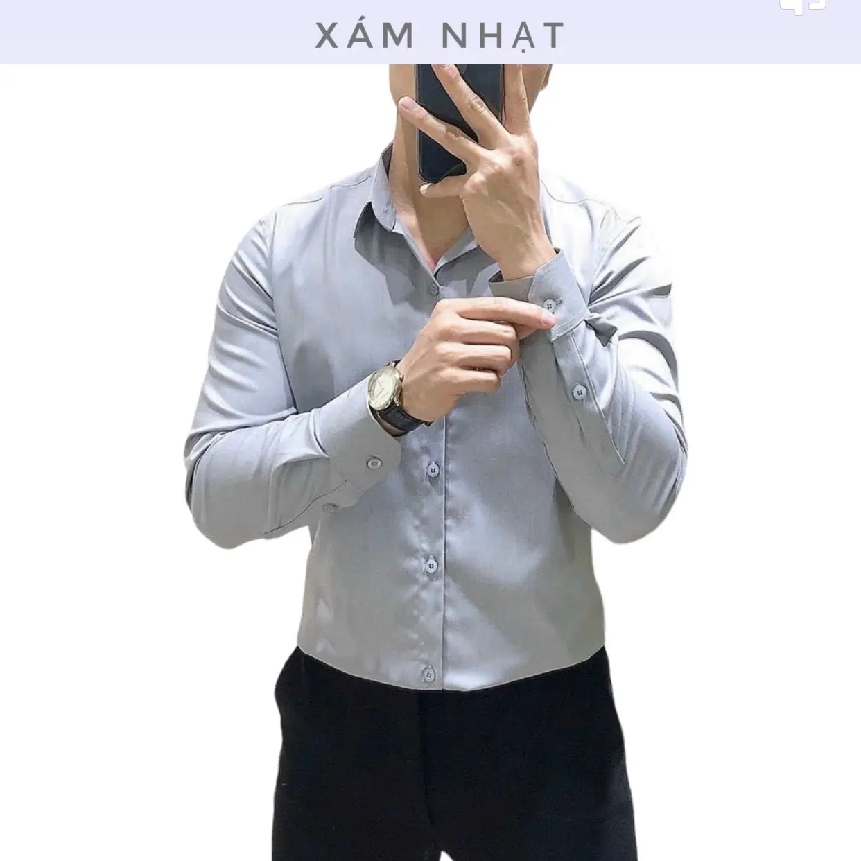 SƠ MI NAM TRƠN MÀU TRUYỀN THỐNG - Form slimfit - Chất liệu lụa cotton mỏng nhẹ mát mẻ thấm hút tốt
