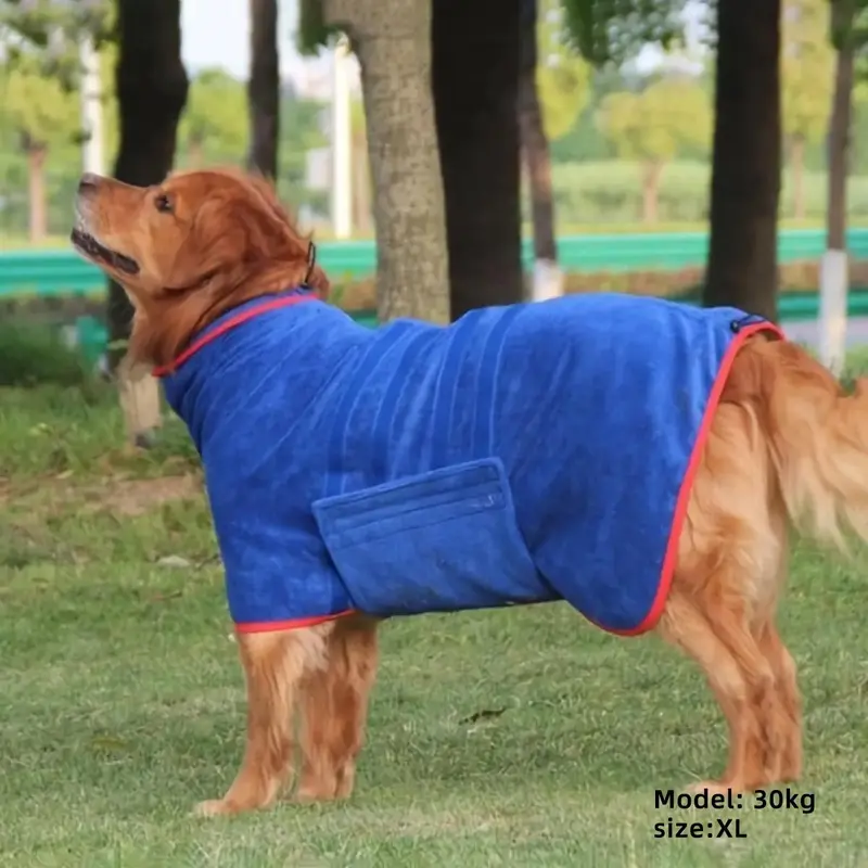 Pet Bath Robe, Dog Drying Coat, Soft Dog Towel Robe, Absorbent Dog Drying Robe, Soft Dog Bathrobe, Fast Drying Dog Dressing Gown for After Bath Beach Pool, Dog Grooming, Christmas Gift, Dog Stuff 0