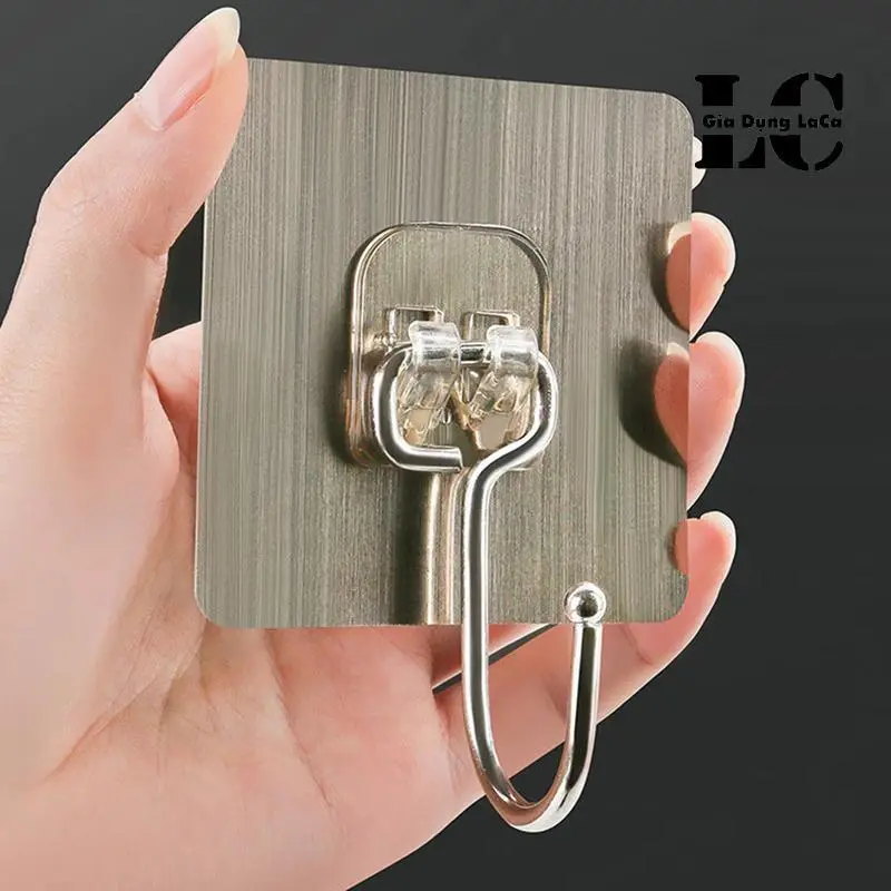 Combo 50 Móc Dán Tường Inox Mẫu Mới Dính Siêu Chắc Chịu Lực Tốt, Móc Treo Vật Dụng Trong Nhà -