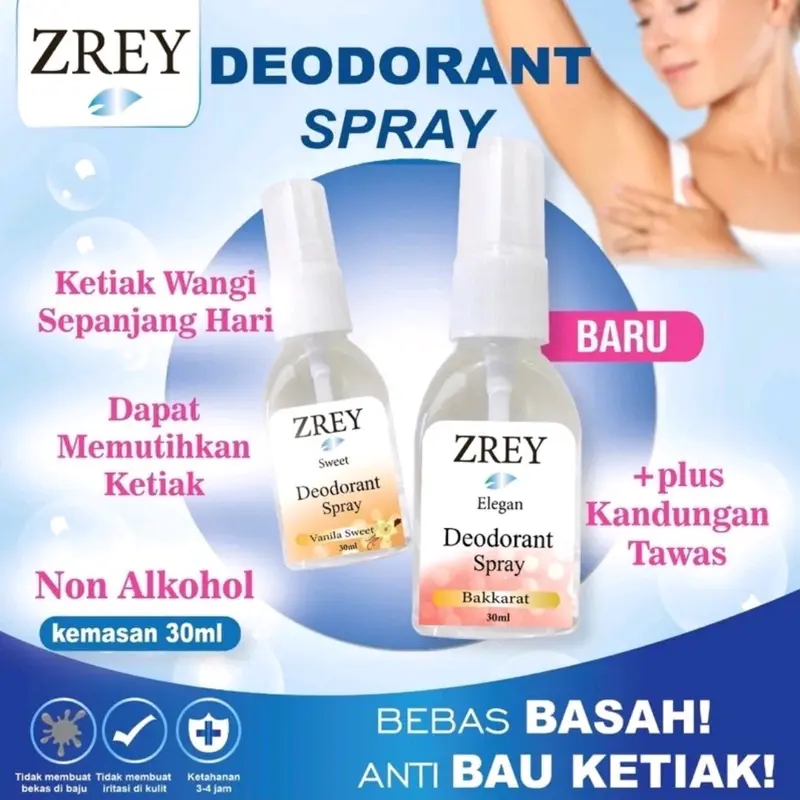 BPOM DEODORANT SPRAY TAWAS WANGI TRAVEL SIZE 30Ml 2