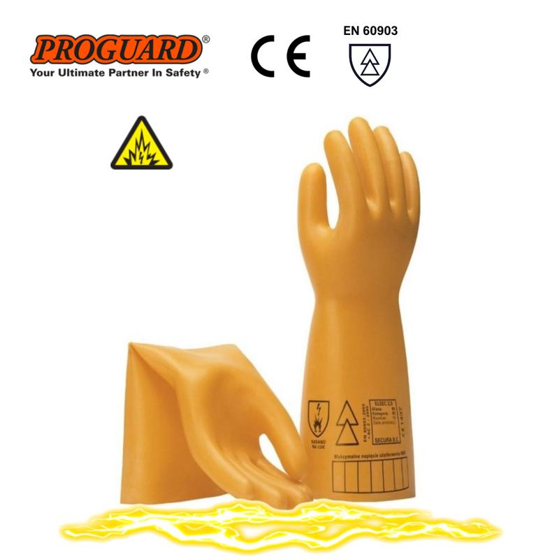 Secura Guanti Elettroisolanti Classe 0 (5 KV) - 10 Paia, Modello RELSEC-5 Y, Colore Giallo, EN60903 - Resistenza A Olio, Acido E Basse Temperature