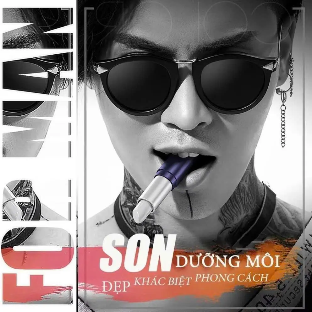 Son dưỡng cho nam Blueman - Son môi bền màu dưỡng ẩm cho nam giới, son dưỡng có màu blueman 3,8g