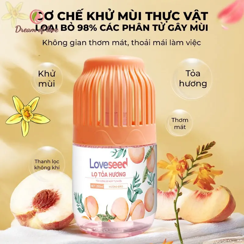 Lọ tỏa hương thơm DREAMOFLOVE, Sáp thơm phòng khử mùi cho phòng ngủ, Lọ tinh dầu thơm phòng khuếch tán hương thơm. 0