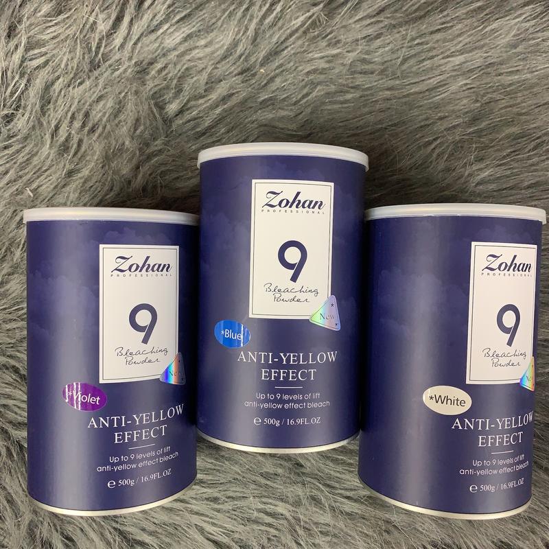 Bột tẩy tóc Zohan lên tông 9 màu xanh và trắng và tím 500g