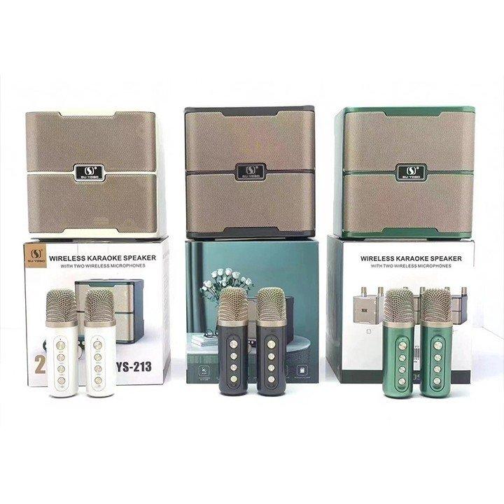 Loa bluetooth karaoke SU-YOSD YS-213 tặng kèm 2 micro không dây mới
