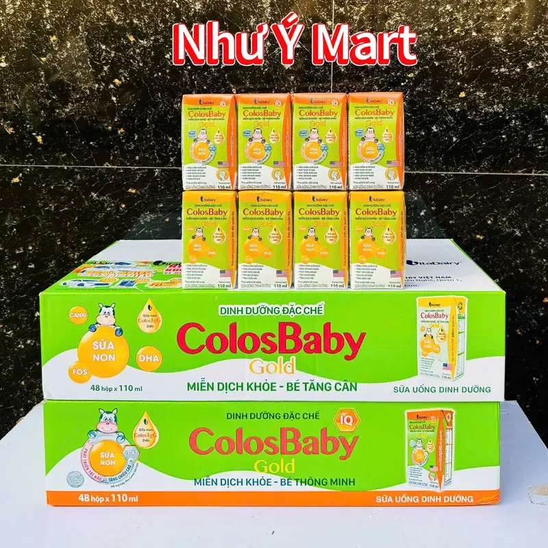 vitadairy-(thùng 48 hộp 110ml )Sữa pha sẵn COLOSBABY gold/iq cho bé 4