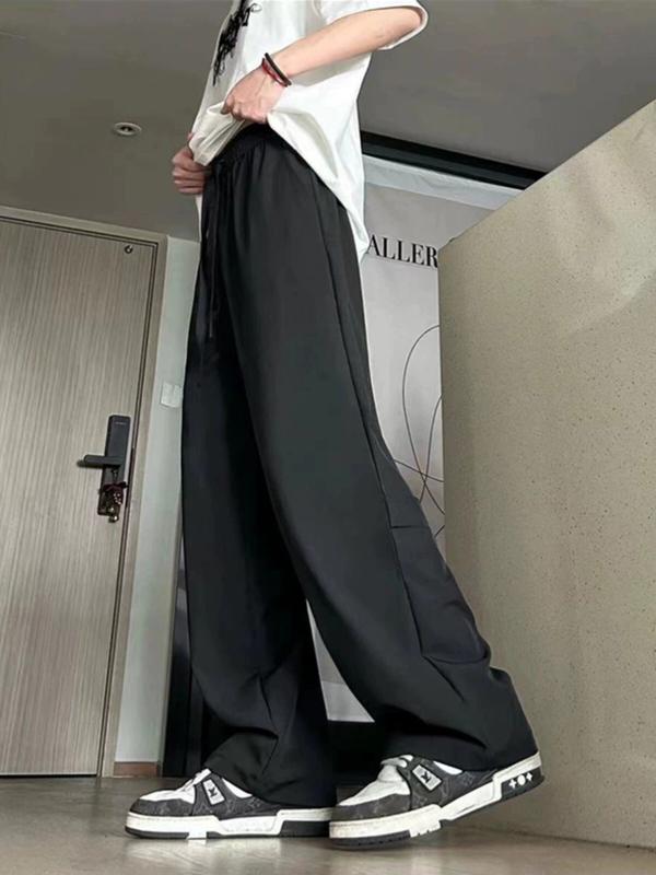 Quần ống suông rộng Unisex PHỐI KHUY BẤM 2 BÊN - Quần ống rộng chất vải LỤA HÀNsiêu đẹp dễ phối đồ Menswear Nam 1