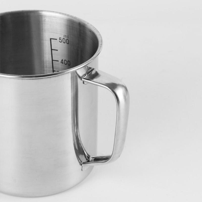 Product Introduction of New Stainless Steel Laboratory Beaker 500ml 1000ml Measuring Cups Graduated Espresso Mugs Kitchen Tool 10