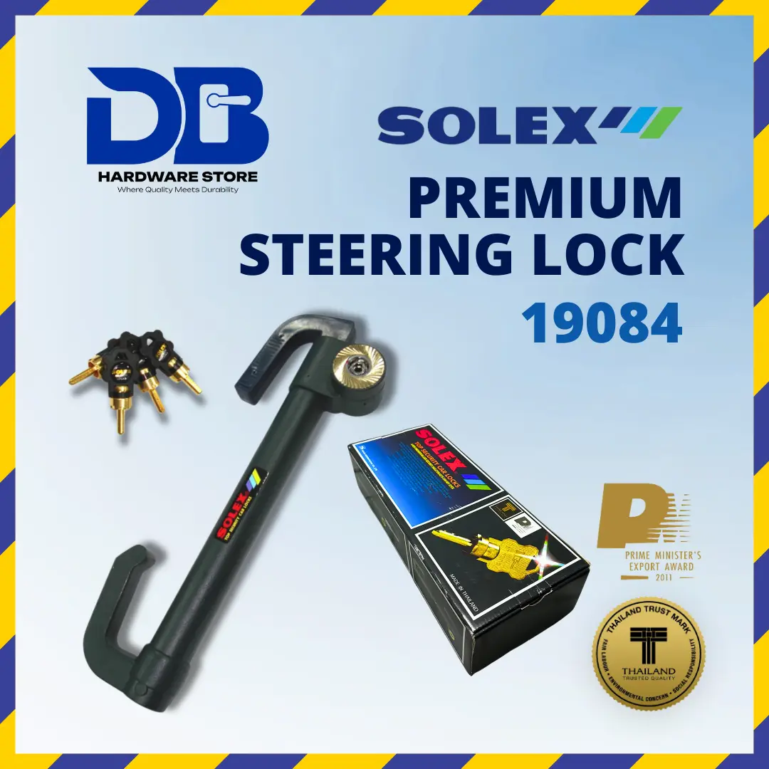 DB 100% Original Solex Premium Steering Lock 19084 Kunci Stereng Kereta Top Security Lock Steering Lock Brake Lock Clutch Lock Wheel Lock Pedal Lock Heavy Duty Anti Theft Accessories Car