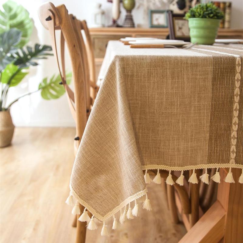 Product Introduction of Solid Color Table Runner, 1 Count Boho Style Tassel Decor Tablecloth, Table Decoration Supplies for Home Kitchen Dining Room Party 7