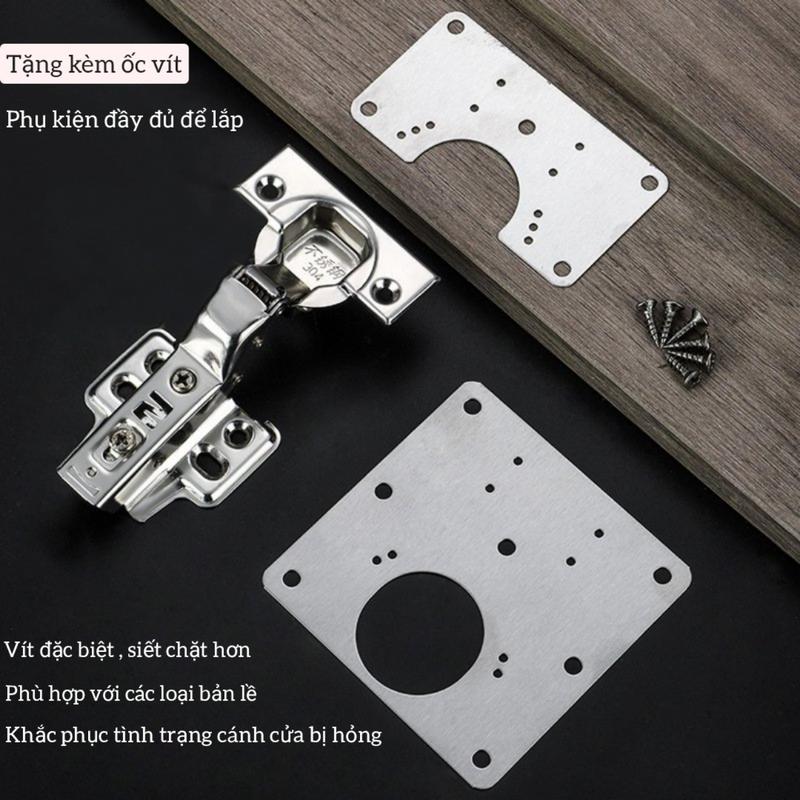 Com bo 10 Miếng thép sửa bản lề tủ gỗ & thép và nhựa, nhôm. Tấm inox sáng bóng chống rỉ cao cấp