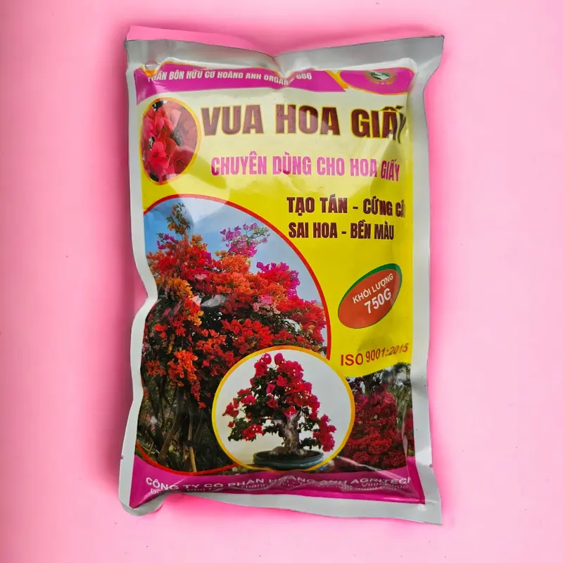 Phân Bón Hoa Giấy, Hữu Cơ, Giúp Thân Cứng Cáp, Tạo Tán, Ra Bông Nhiều, Hoa lên màu đẹp, Lâu Tàn ( bao 750g ) dùng tất cả các loại cây hoa, cây cảnh, cây bonsai 0