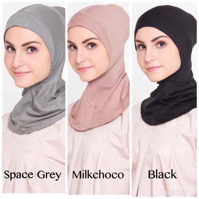 INNER NINJA DALAMAN HIJAB MURAH CIPUT ANTEM BLUS POLOS LANGSUNG PAKAI  ADEM BAHAN RAYON IMPOR TERBAI Hitam Katun Hitam JS74A 0