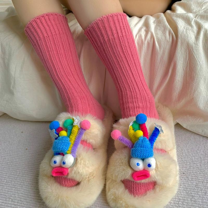 Tất nữ cổ cao len tăm giữ ấm - Vớ unisex chất giữ nhiệt, màu sắc pastel cute VALICA T552 Xmas & Tết 2025 Cotton Voi tất 4