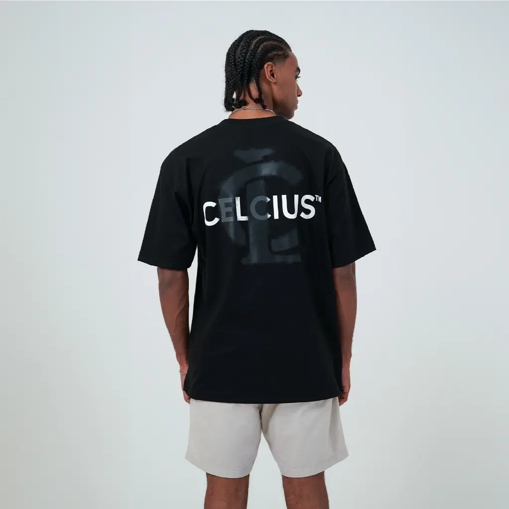 Angelie.esse | CELCIUS Kaos Lengan Pendek Oversize LIN000792C Hitam T-shirt